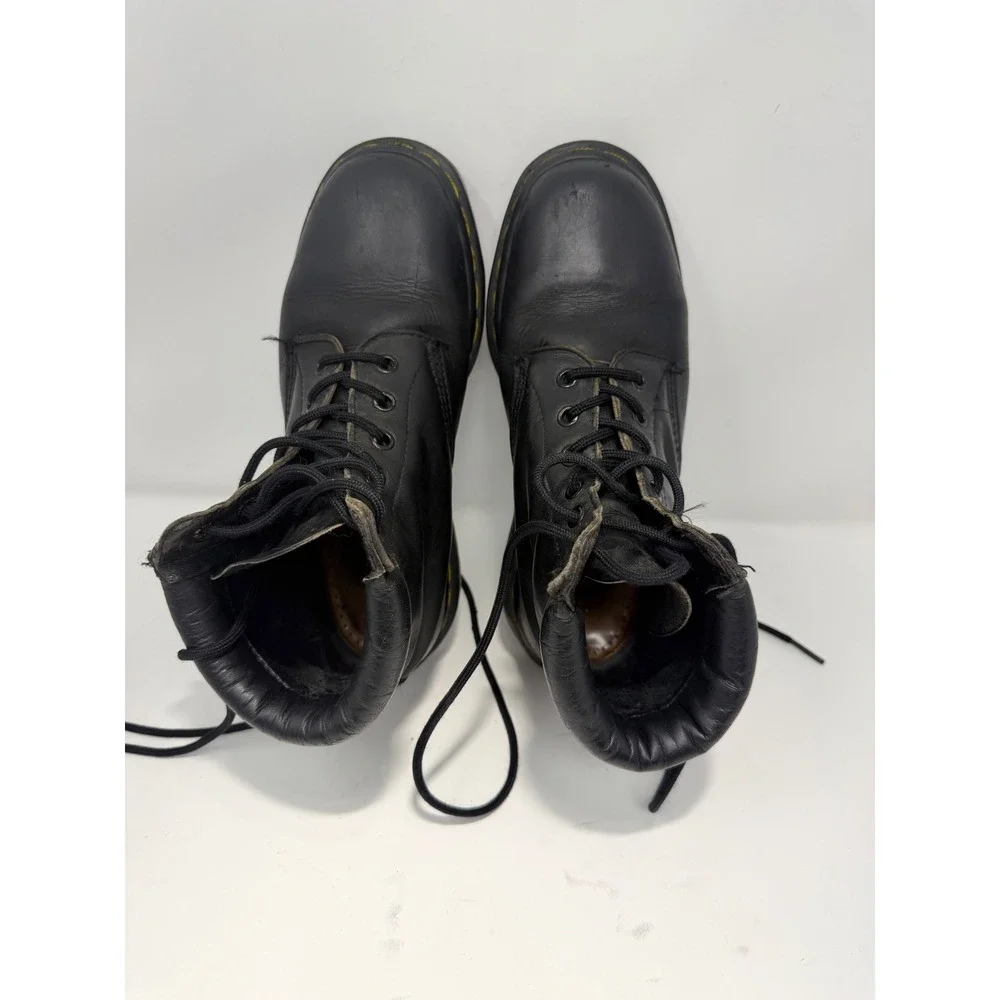 Dr Martens Black‎ Leather Lace Up Ankle Boots Mens 8 Eye US Mens4, US Women's 5